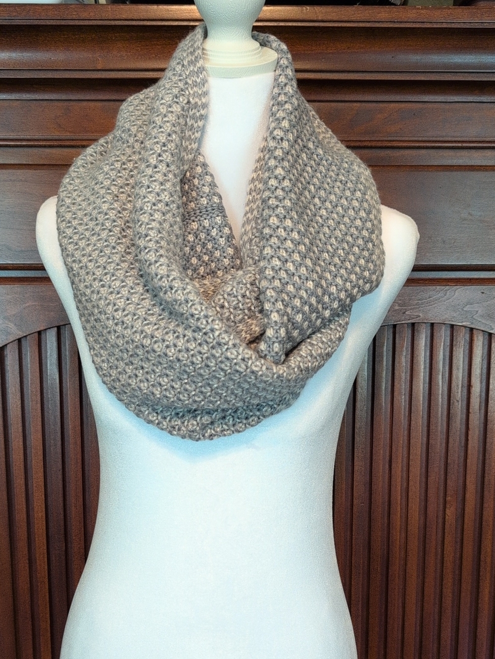 Calvin Klein Chunky Infinity Scarf in Light Taupe